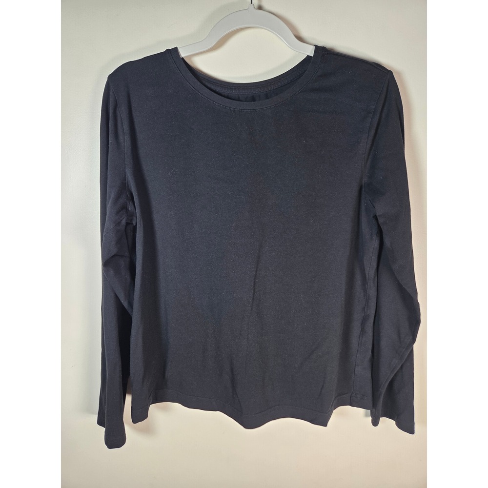 Pact Long Sleeve Tee Womens Small Black Organic Cotton Stretch Basic Minimalist